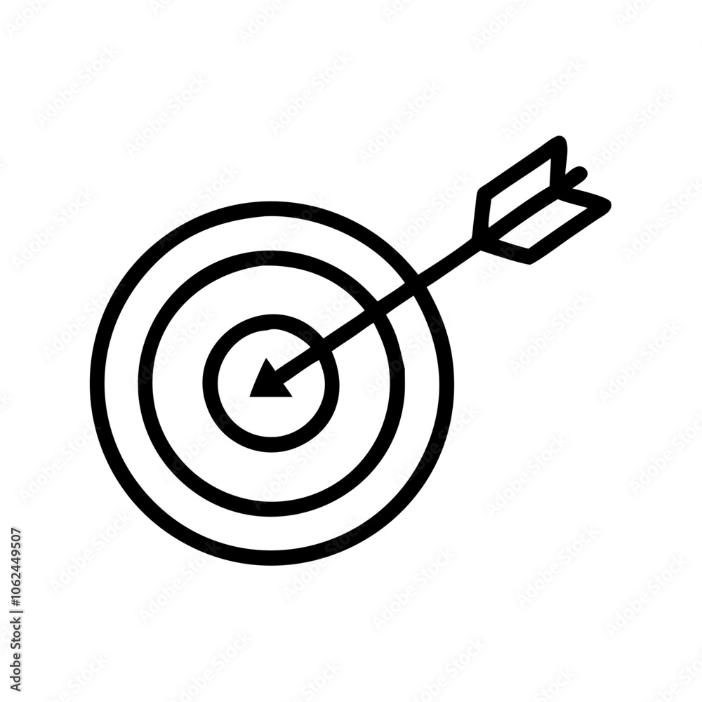 Target with arrow icon symbolizing success and goal setting showcasing precision and determination in a clean modern design for effective motivation Target with arrow icon symbolizing success and goal setting showcasing precision and determination in a clean modern design for effective motivation