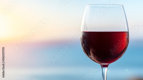 A glass of red wine sitting on top of a table