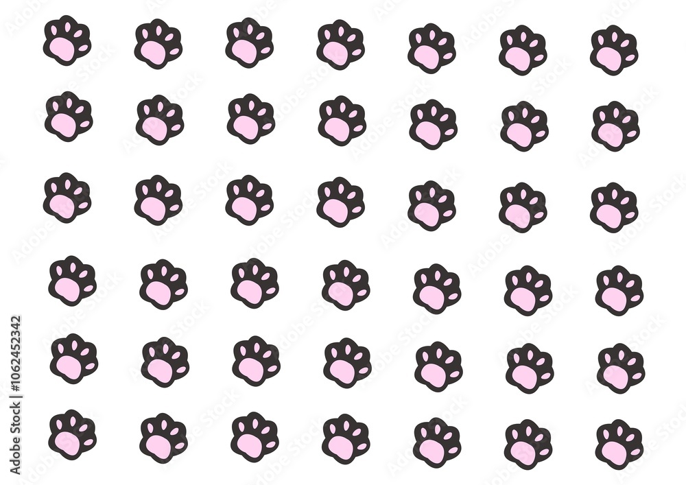 Bold Black Pet Paws in Minimalist Style Bold Black Pet Paws in Minimalist Style