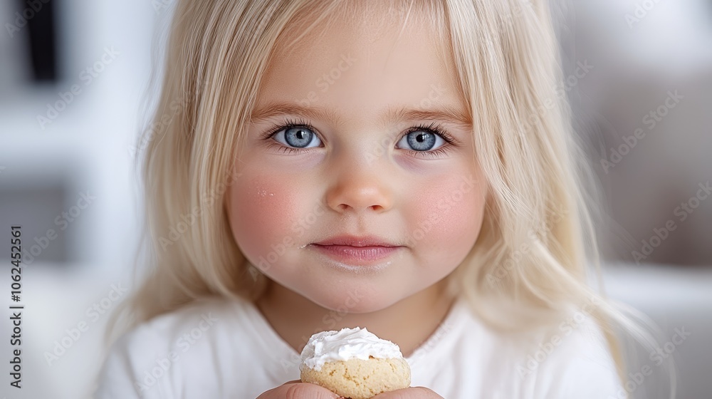 A little girl holding a cupcake in her hand A little girl holding a cupcake in her hand