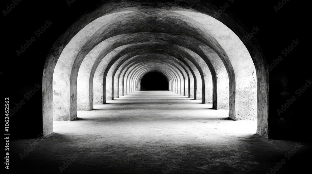 A dark tunnel with light at the end of it A dark tunnel with light at the end of it