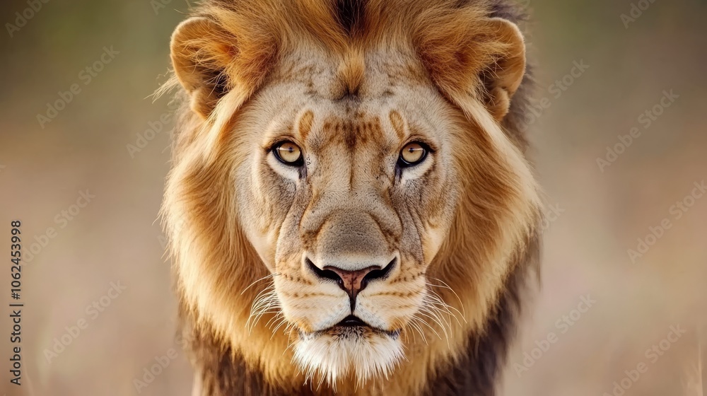  A close up of a lion's face in the wild