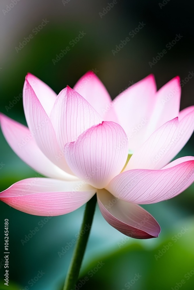 A pink lotus flower with green leaves in the background A pink lotus flower with green leaves in the background