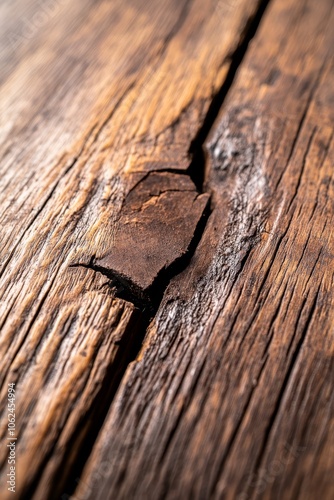 A close up of a piece of wood with a crack in it