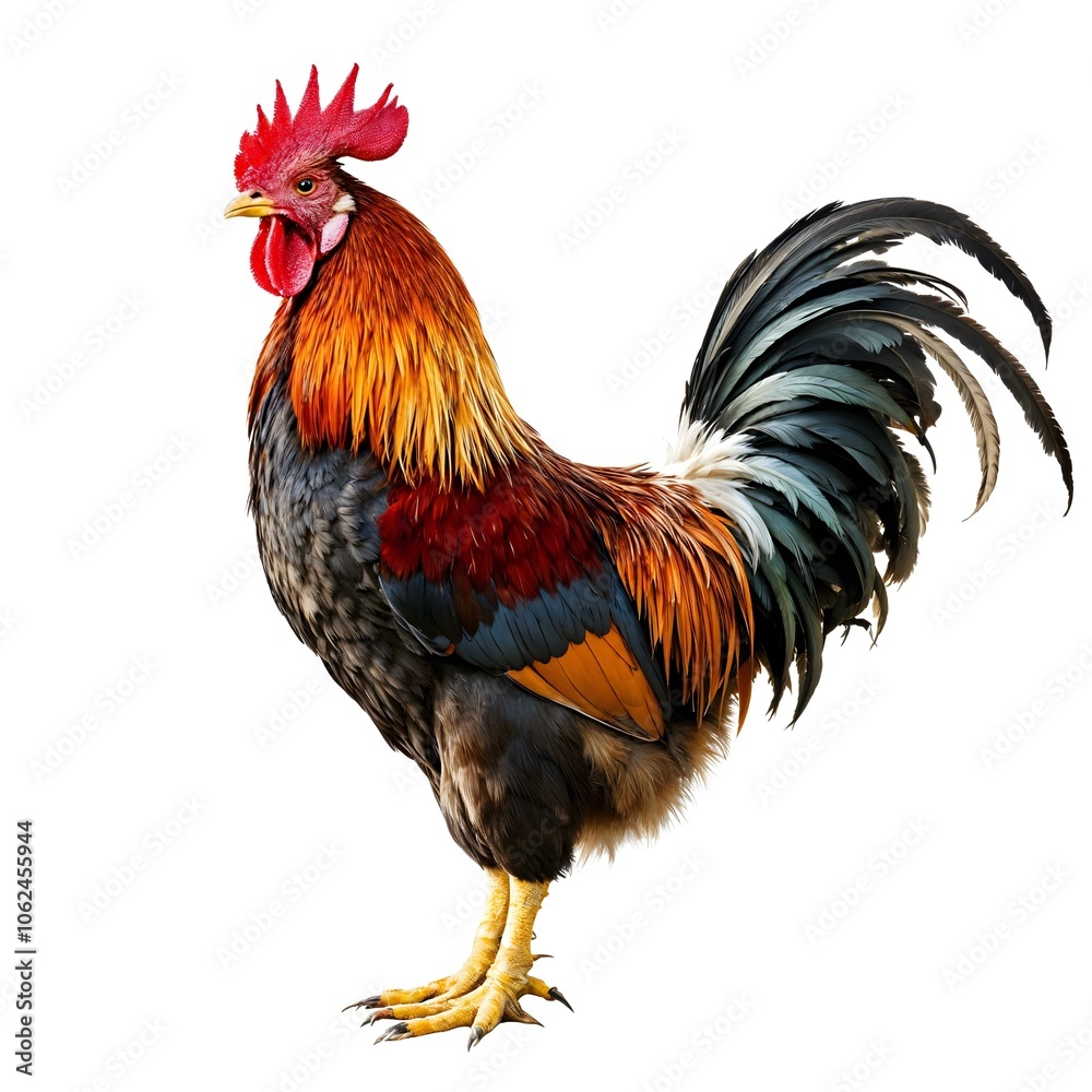 Fototapeta premium rooster isolated on white background