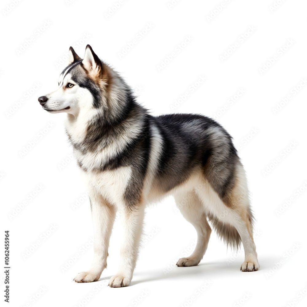 siberian husky dog on white background siberian husky dog on white background