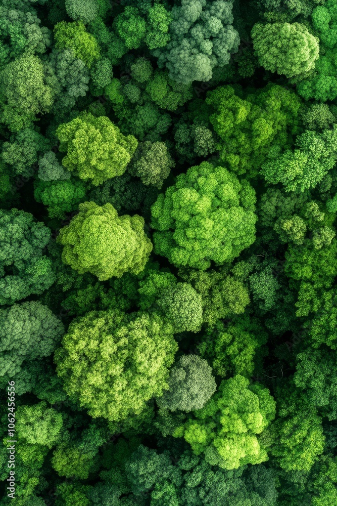 A large group of green broccoli growing in a forest A large group of green broccoli growing in a forest