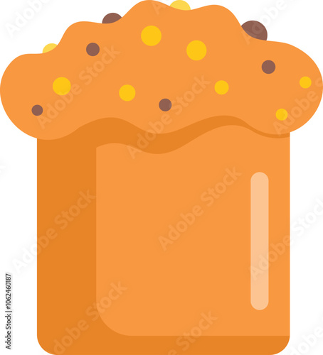Delicious easter bread with icing and colorful sprinkles illustrating the celebration of easter