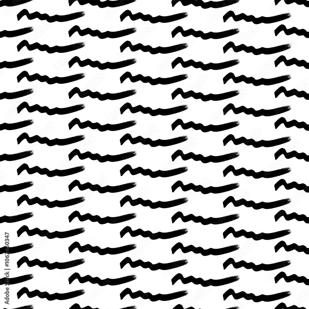 Seamless pattern with black wavy brush strokes Seamless pattern with black wavy brush strokes