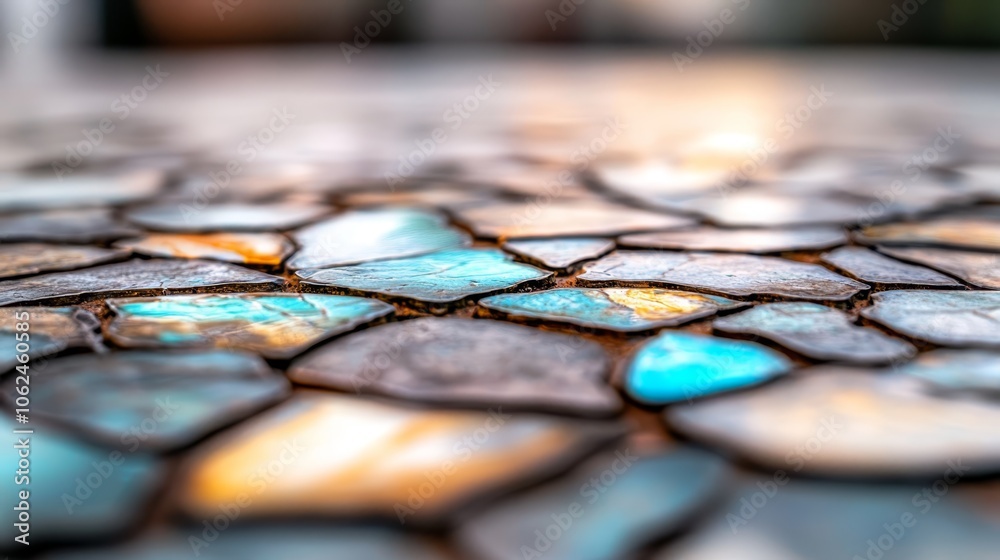 Naklejka premium A close up of a stone floor with a blurry background
