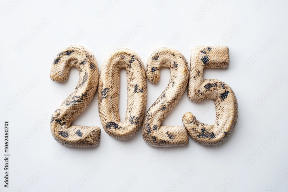 Creative 2025 design with snake texture for futuristic and nature-inspired themes Creative 2025 design with snake texture for futuristic and nature-inspired themes