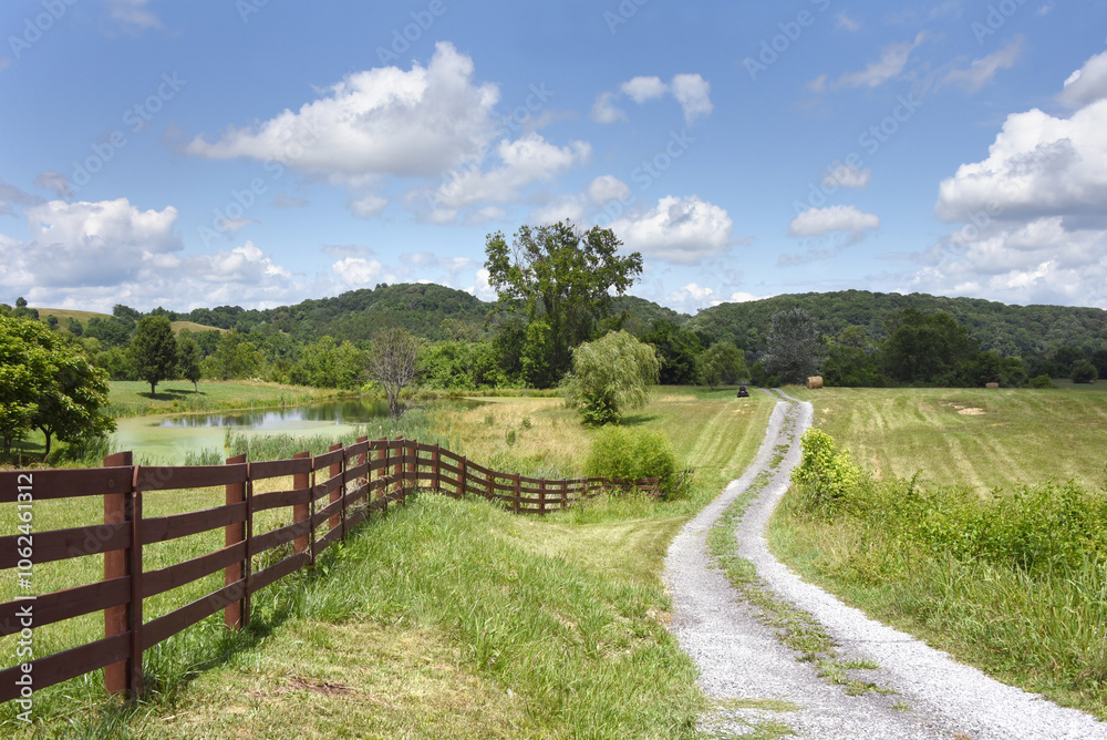Appalachian Mountain Scenery With Mower Appalachian Mountain Scenery With Mower
