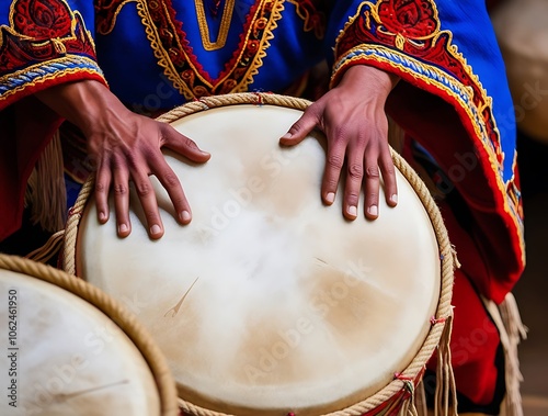 An image of a musician holding a traditional bass drum from Galicia (23)