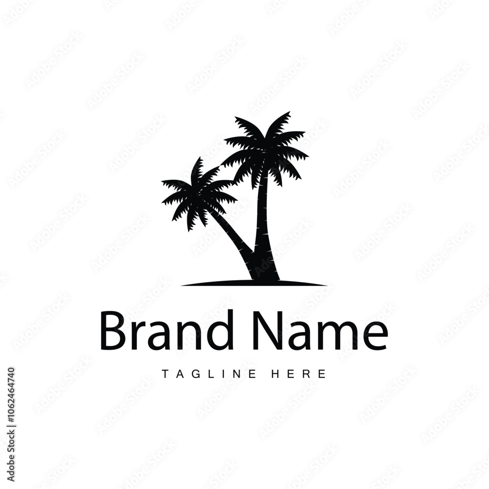 Coconut Tree Logo Design, Beach Plant Vector, Palm Tree Summer, Illustration Template Coconut Tree Logo Design, Beach Plant Vector, Palm Tree Summer, Illustration Template