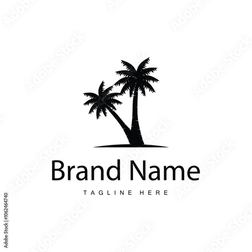 Wallpaper Mural Coconut Tree Logo Design, Beach Plant Vector, Palm Tree Summer, Illustration Template Torontodigital.ca