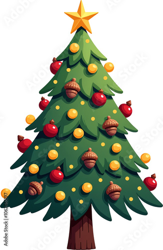 christmas tree decorated by nature