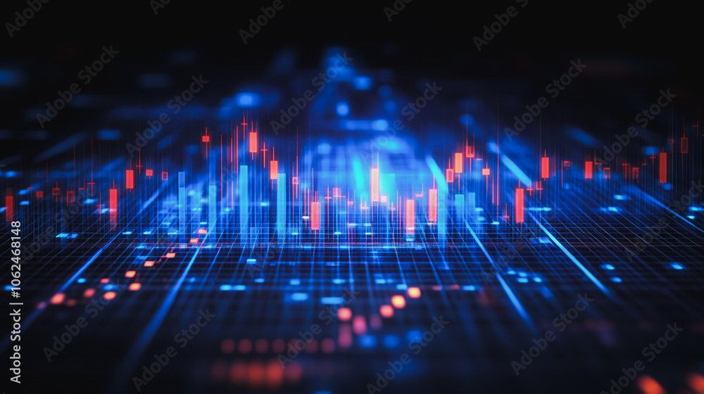 charts and graphs with statistics to innovation analyze business potential and forecast future development of companies growth.