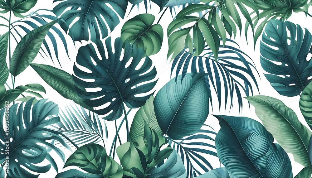 Tropical Greens with a Modern Twist background,generative ai Tropical Greens with a Modern Twist background,generative ai