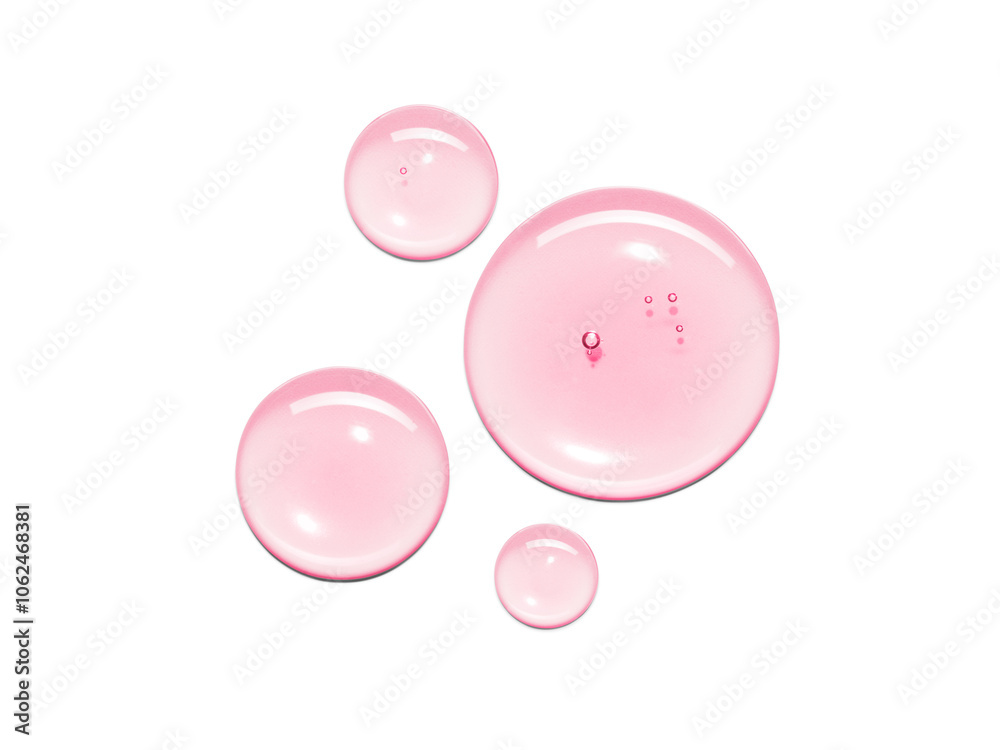 Pink serum oil sample swatch round shape texture isolated on white background. cosmetic Hyaluronic acid retinol collagen science lab product Pink serum oil sample swatch round shape texture isolated on white background. cosmetic Hyaluronic acid retinol collagen science lab product
