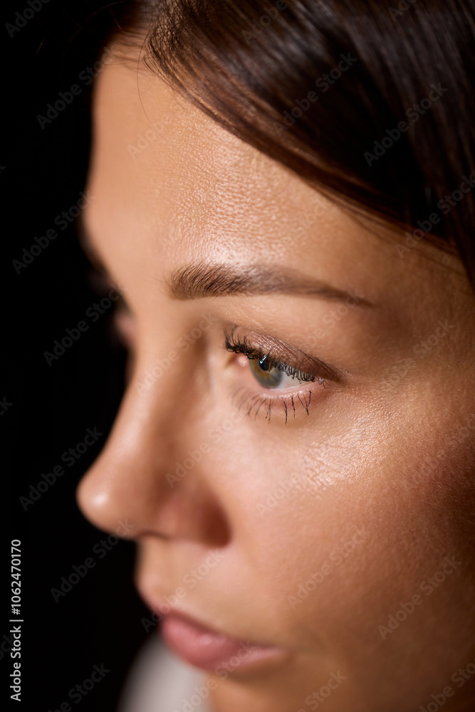A Close Up View of Beauty Featuring Dewy Skin, Expressive Eyes, and Artistic Flair A Close Up View of Beauty Featuring Dewy Skin, Expressive Eyes, and Artistic Flair