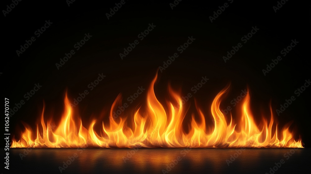 Flames Isolated: Fire on Transparent Background Flames Isolated: Fire on Transparent Background