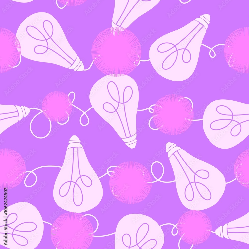 Winter illumination seamless bulbs pattern for wrapping paper and fabrics Winter illumination seamless bulbs pattern for wrapping paper and fabrics