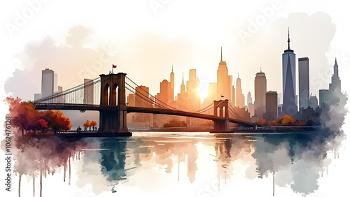 New York city watercolor art