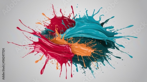 Explore the vibrant world of colorful paint splashes creating dynamic artistic expressions photo