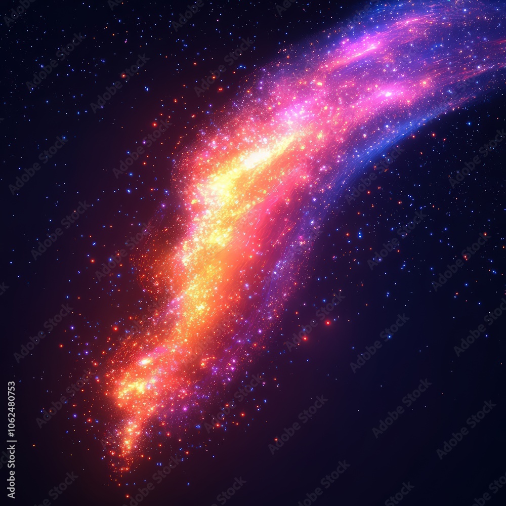 Vector of fireworks with vibrant trails and glowing particles Vector of fireworks with vibrant trails and glowing particles