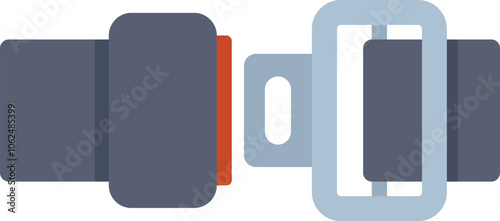Illustration of a seat belt buckle fastened, representing car safety and accident prevention