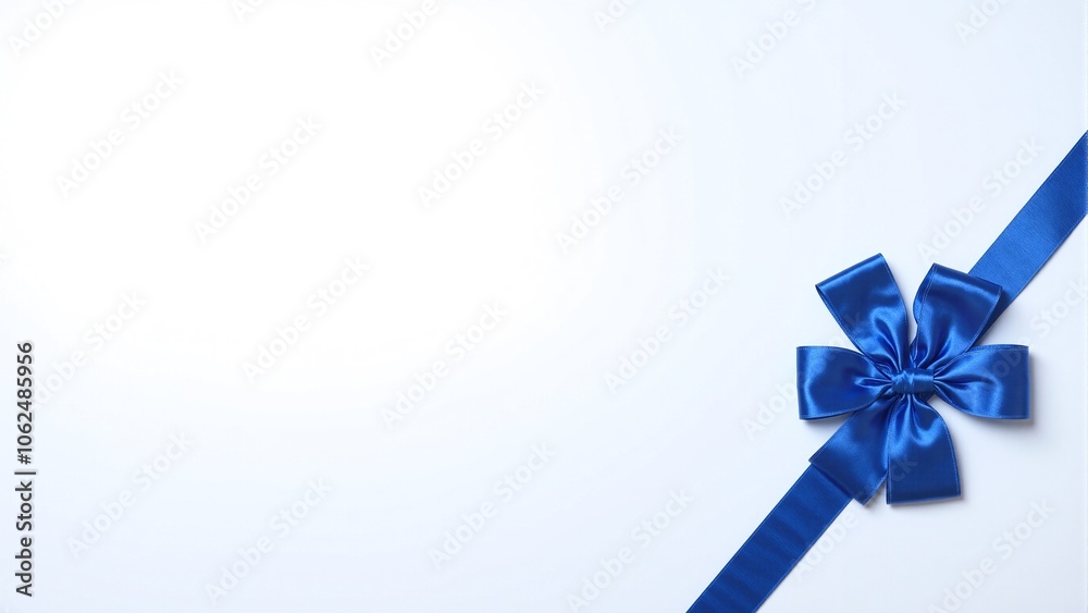 Elegant royal blue ribbon on white background Elegant royal blue ribbon on white background