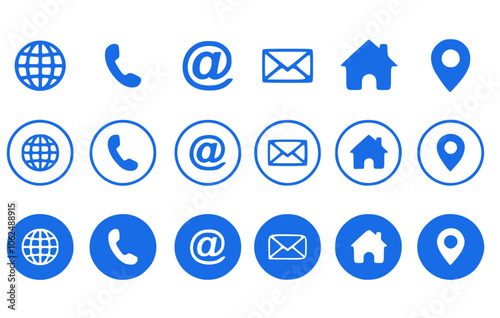 Web icon set. Website set icon vector. for computer and mobile.
Round social media icons or social network logos flat vector icon set / collection for apps and websites