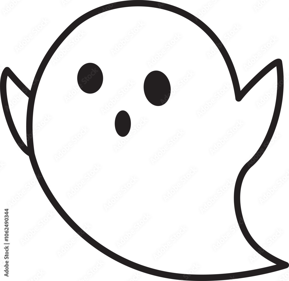 Illustration of a ghost icon floating in a spooky manner