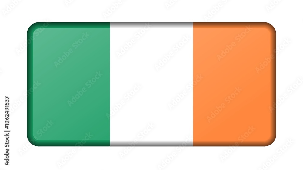 Republic of Ireland national flag isolated on white background. Republic of Ireland national flag isolated on white background.