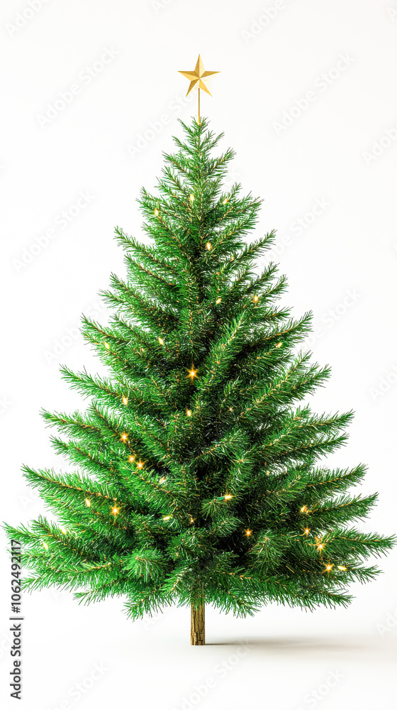 vertical image of a simple Christmas tree with a single star on top, green on a white background, suitable for mobile phone vertical image of a simple Christmas tree with a single star on top, green on a white background, suitable for mobile phone