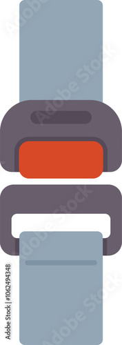 Illustration of a fastened seat belt buckle, emphasizing the importance of safety while driving or traveling