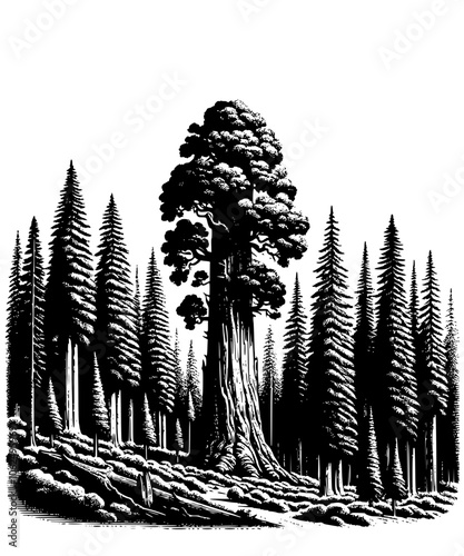 Sequoia tree in a forest