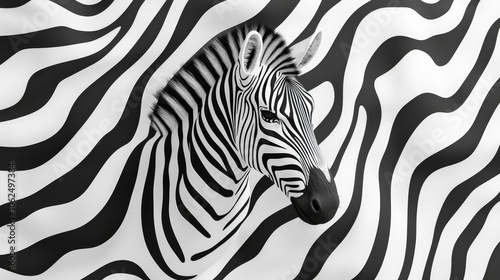 Minimal zebra stripes with sleek, clean black lines on a white background, offering a stylish, contemporary animal print design. Minimal zebra print, Chic animal pattern