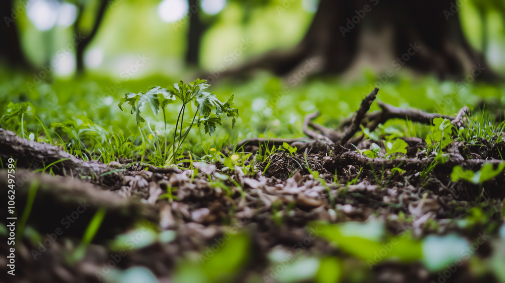 Obraz premium green moss on the ground