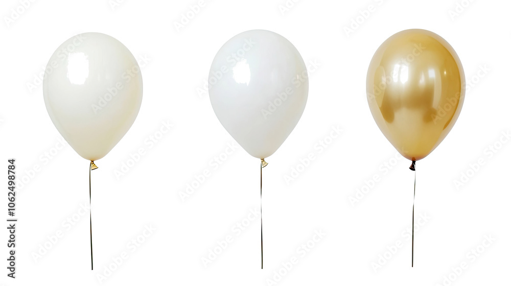 Elegant White and Gold Balloons for Celebrations and Special Events Generative AI Elegant White and Gold Balloons for Celebrations and Special Events Generative AI