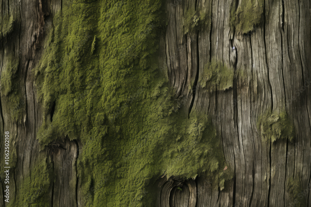 Processed collage of moss on tree bark surface texture. Background for banner, backdrop or texture Processed collage of moss on tree bark surface texture. Background for banner, backdrop or texture