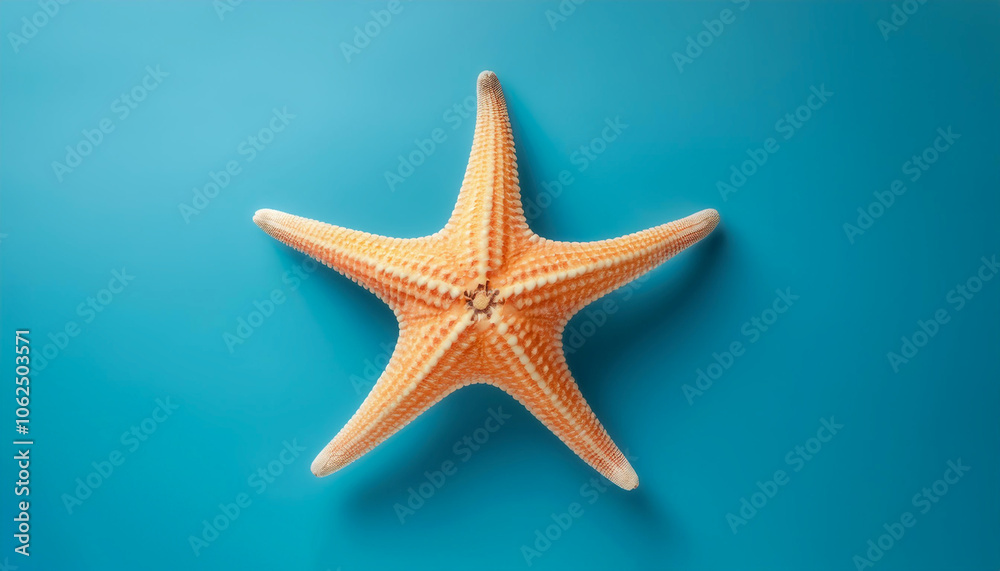 Sea star floating or flying isolated on light blue background Sea star floating or flying isolated on light blue background