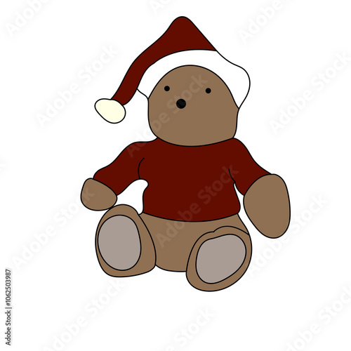 Bear Adorable vector illustration featuring a charming Christmas character, perfect for spreading holiday cheer. 