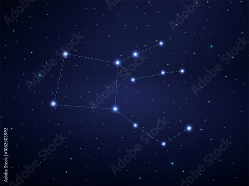Pegasus constellation in night sky