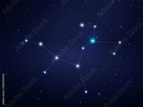 Sagittarius constellation in night sky