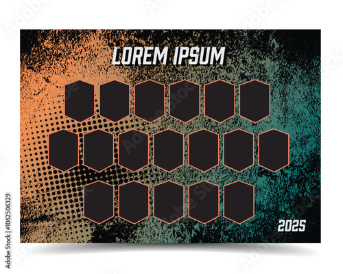 photo frame collage over concrete grunge texture abstract background backdrop banner wallpaper vector illustration