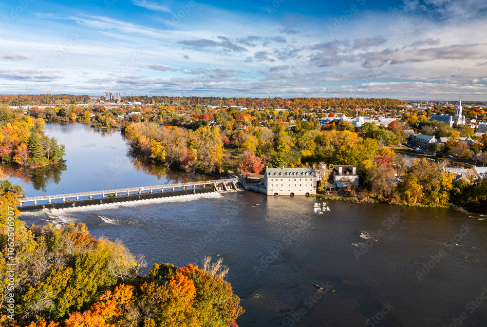 Obraz premium Aerial view of Laval and Terrebonne in Quebec, Canada 