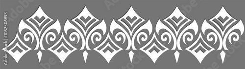 Laser cut ornate border . Native pattern for wood carving, template, interior decor, fretwork. Metal cutting stencil. Cnc eps for paper art, card