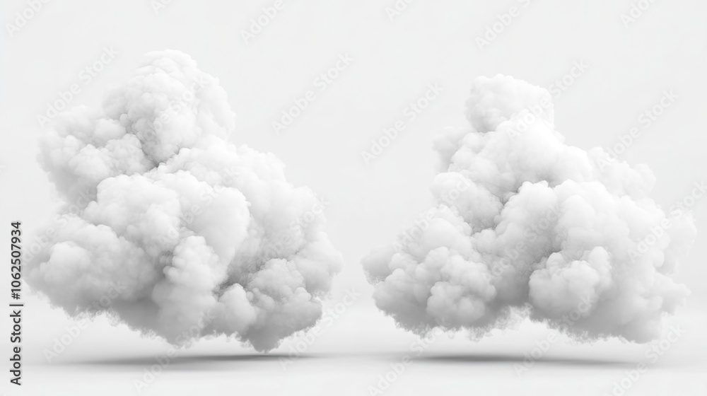 Fluffy White Clouds Drifting Peacefully in a Clear Blue Sky Generative AI