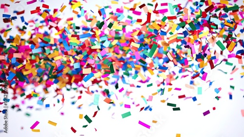 Colorful Confetti Cutouts Flying in a Festive Celebration Atmosphere Generative AI